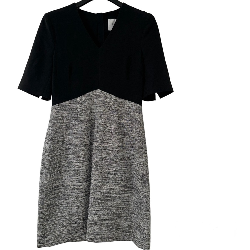 L.K. Bennett London Karlie Tweed Dress Size US 8 Black, gray and white